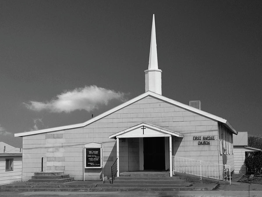 First Baptist Church of Tombstone Arizona bw Photograph by Bob Pardue