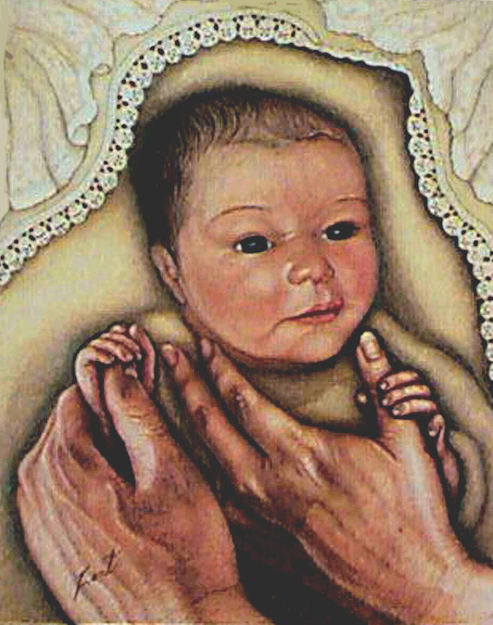 First Born Drawing by June Pauline Zent