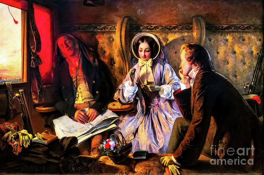 First Class, The Meeting and at Meeting Loved by Abraham Solomon Painting by Abraham Solomon
