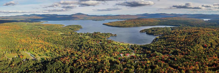 First Connecticut Lake Pittsburg NH Panorama - September 2021 Photograph by John Rowe