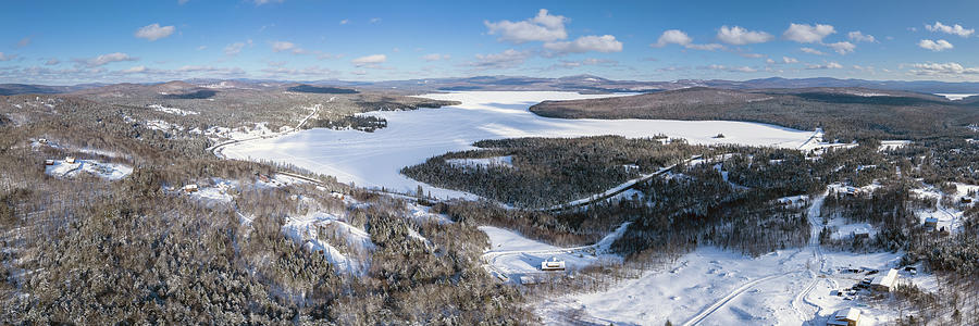 First Connecticut Lake Winter Panorama - Pittsburg, New Hampshire 2022 Photograph by John Rowe