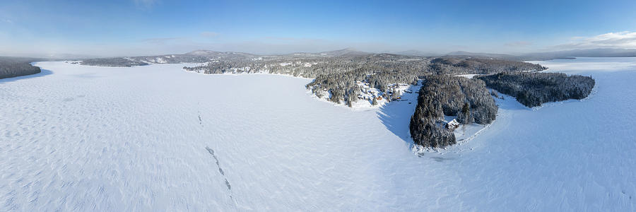 First Connecticut Lake Winter Panorama - Pittsburg, NH Photograph by John Rowe
