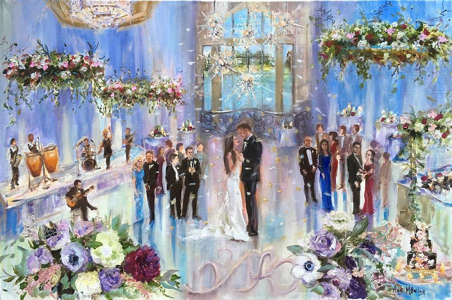 First Dance Arvelo Wedding Painting by Ann Bailey