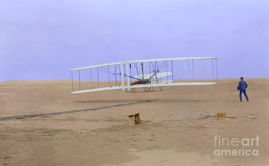 First Flight wright brothers Photograph by William Mace