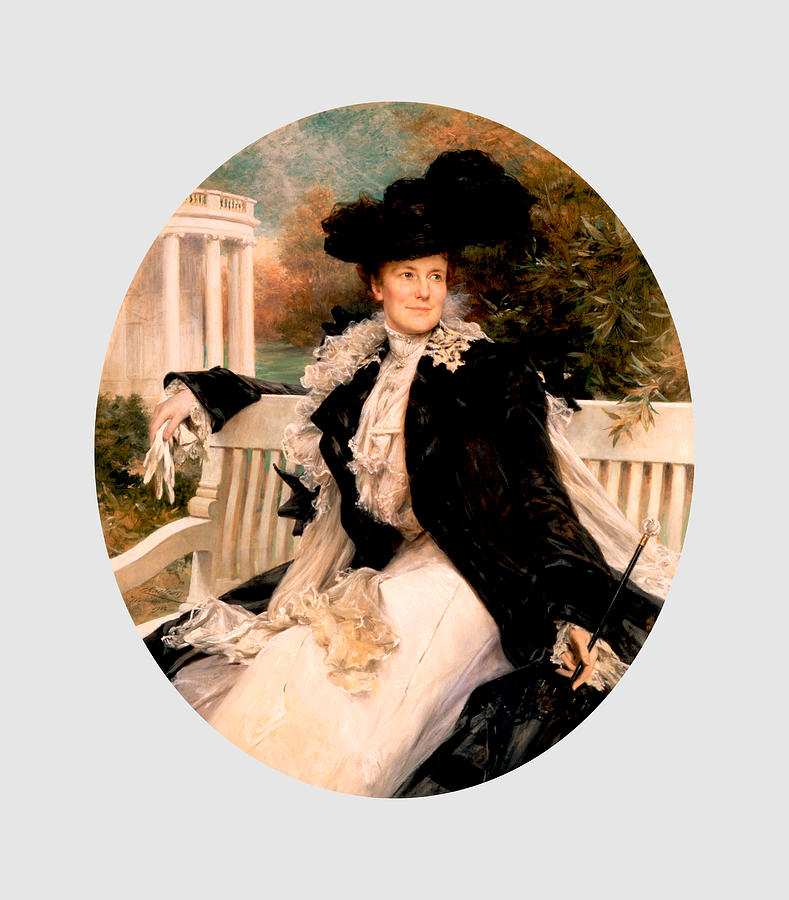 First Lady Edith Roosevelt Official Portrait - Theobald Chartran 1902 Painting by War Is Hell Store