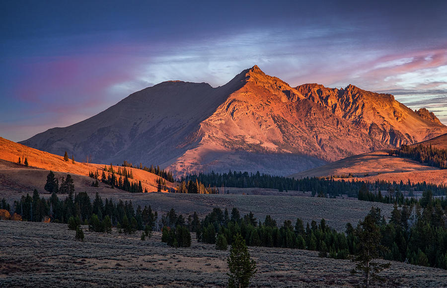 First Light at Electric Peak, Yellowstone Photograph by Marcy Wielfaert