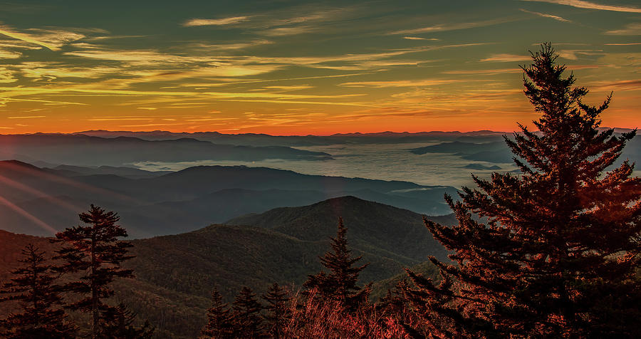 First Light From Clingmans Dome Photograph by Marcy Wielfaert