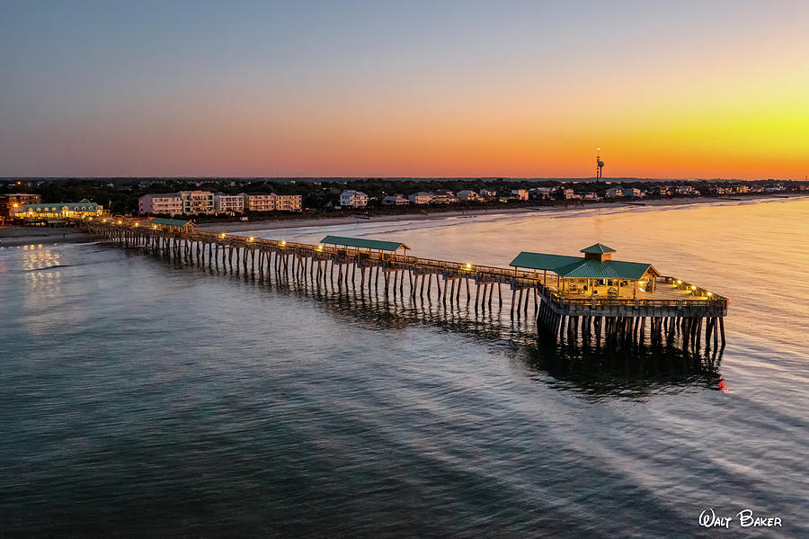 First Light on Folly Beach Pier Photograph by Walt Baker - Fine Art America