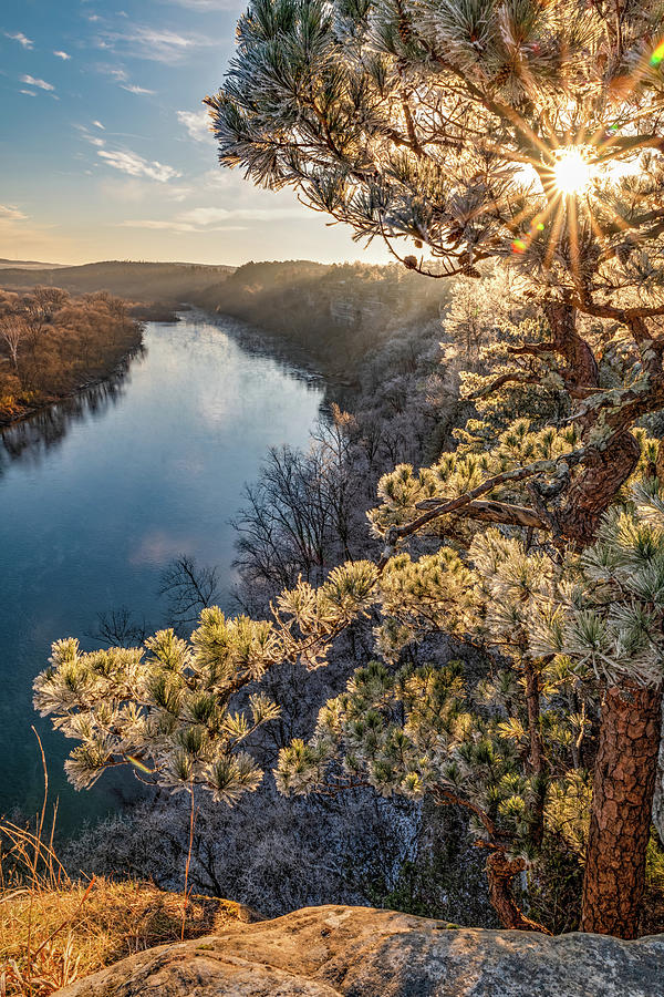 First Light Over The White River From City Rock Bluff Photograph by Gregory Ballos