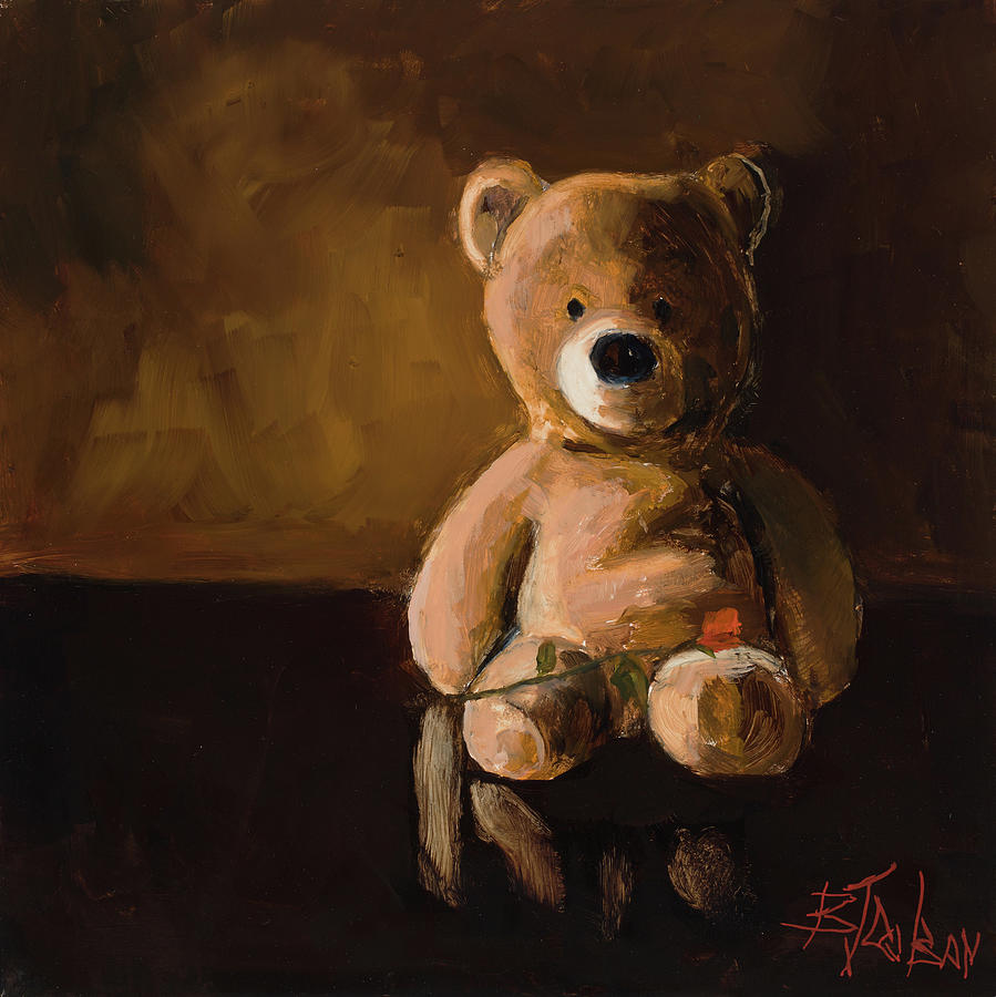 Teddy Bear Painting - First Love by Billie Colson