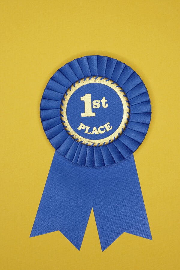 First place ribbon Photograph by Lew Robertson, Brand X Pictures