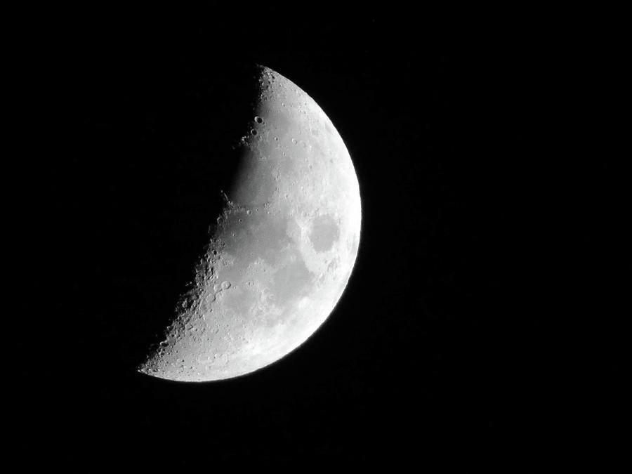 First Quarter Moon 44.4 percent 04 11102021 Photograph by Pamela