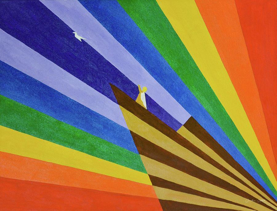 First rainbow  Painting by Jonathan A