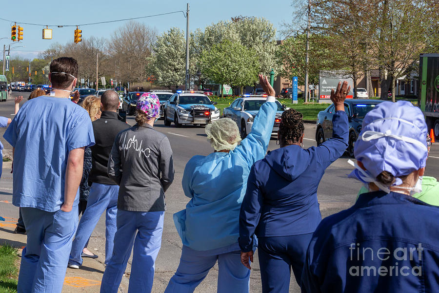 First Responders Honor Healthcare Workers Photograph by Jim West