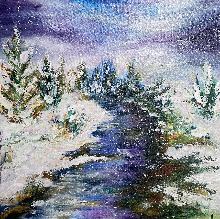 First snow Painting by Karen Ferrand Carroll