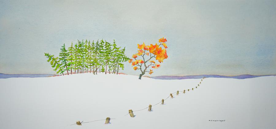 First Snow Painting by Mary Ellen Mueller Legault