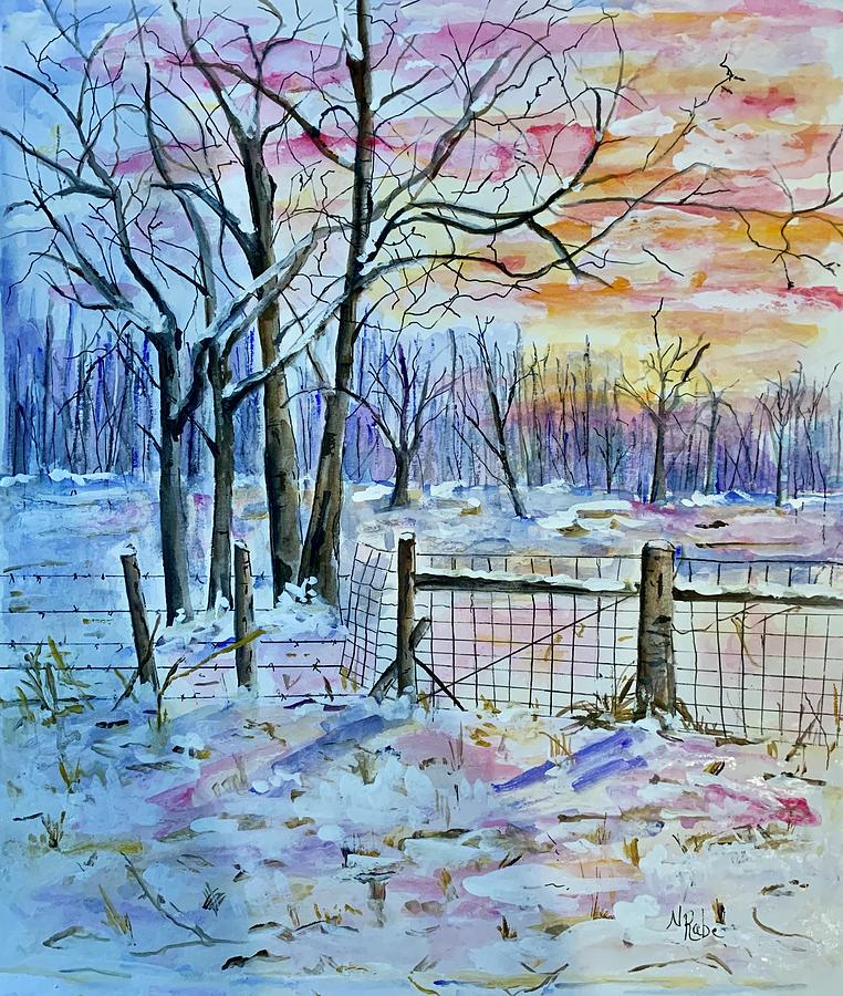 Unique Painting - First Snow by Nancy Rabe