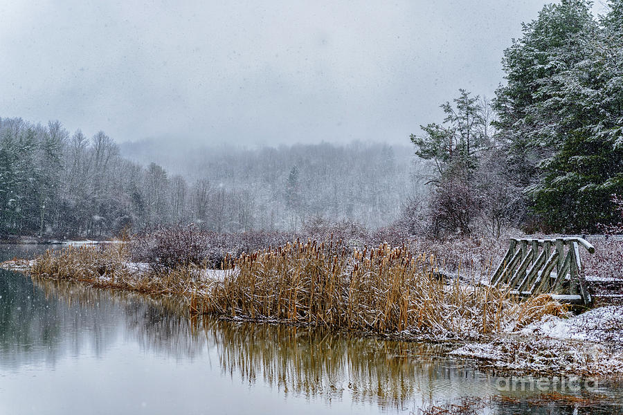 First Snow on the Lake Photograph by Thomas R Fletcher