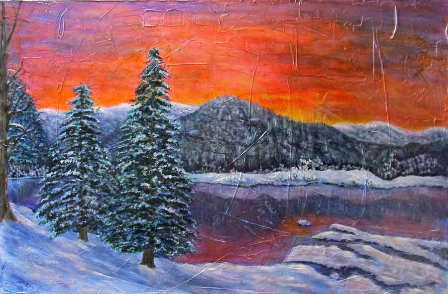 First Snow Painting by Sandy Hemmer