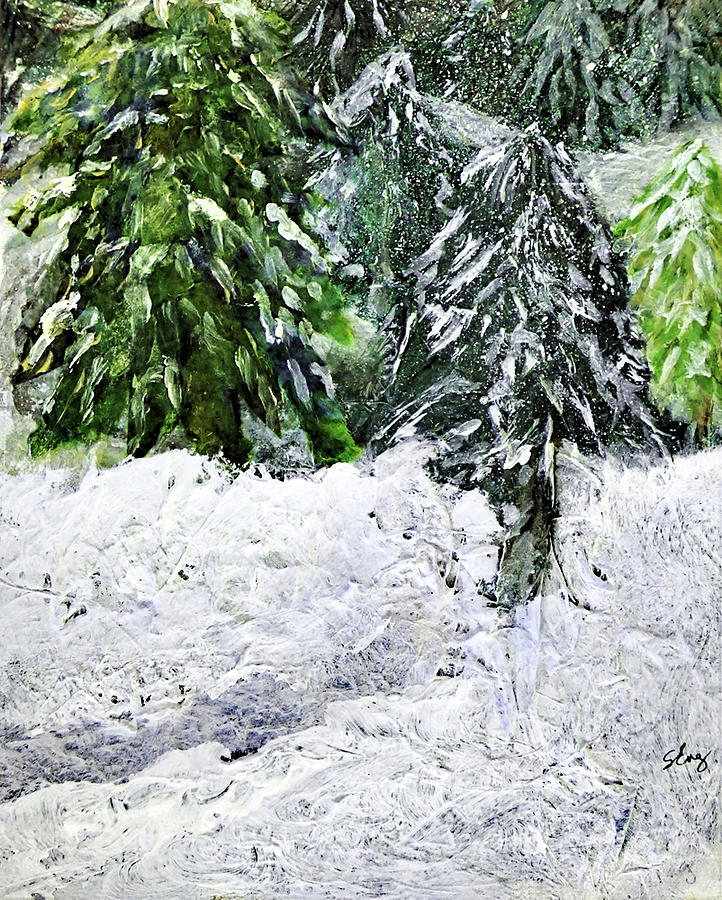 First Snow Painting by Sharon Williams Eng