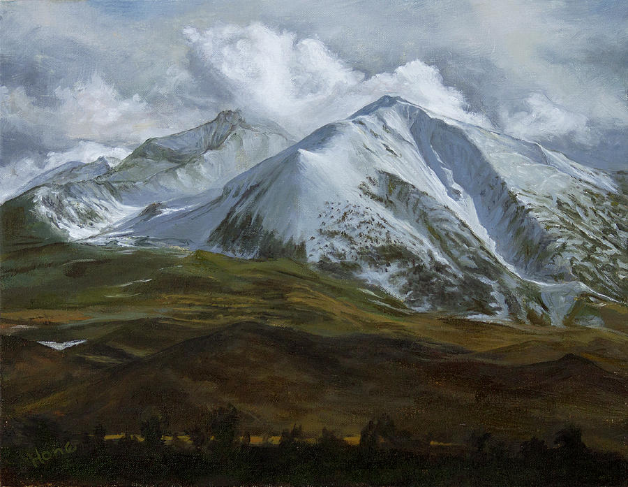 First Snow, Sopris Mountain Painting by Hone Williams