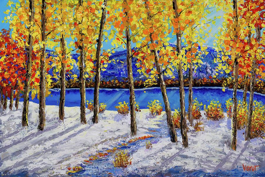 Tree Painting - First Snowfall by Vidyut Singhal