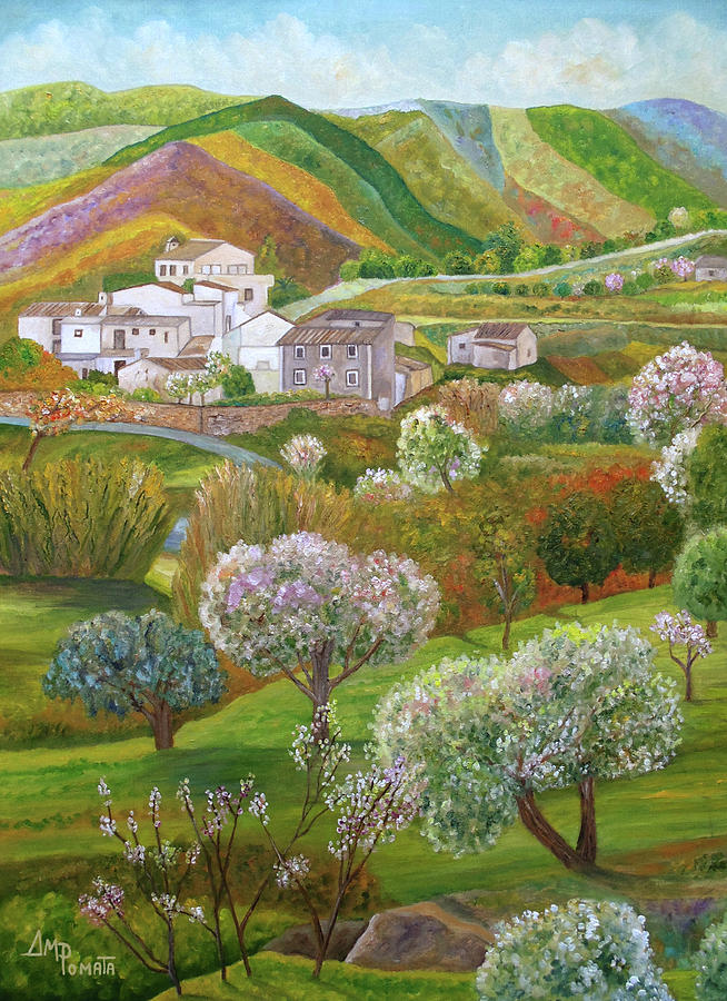 First Spring In Cariatiz Painting by Angeles M Pomata