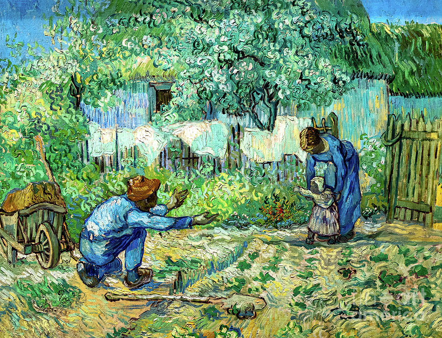 First Steps after Millet by Van Gogh Painting by Vincent Van Gogh