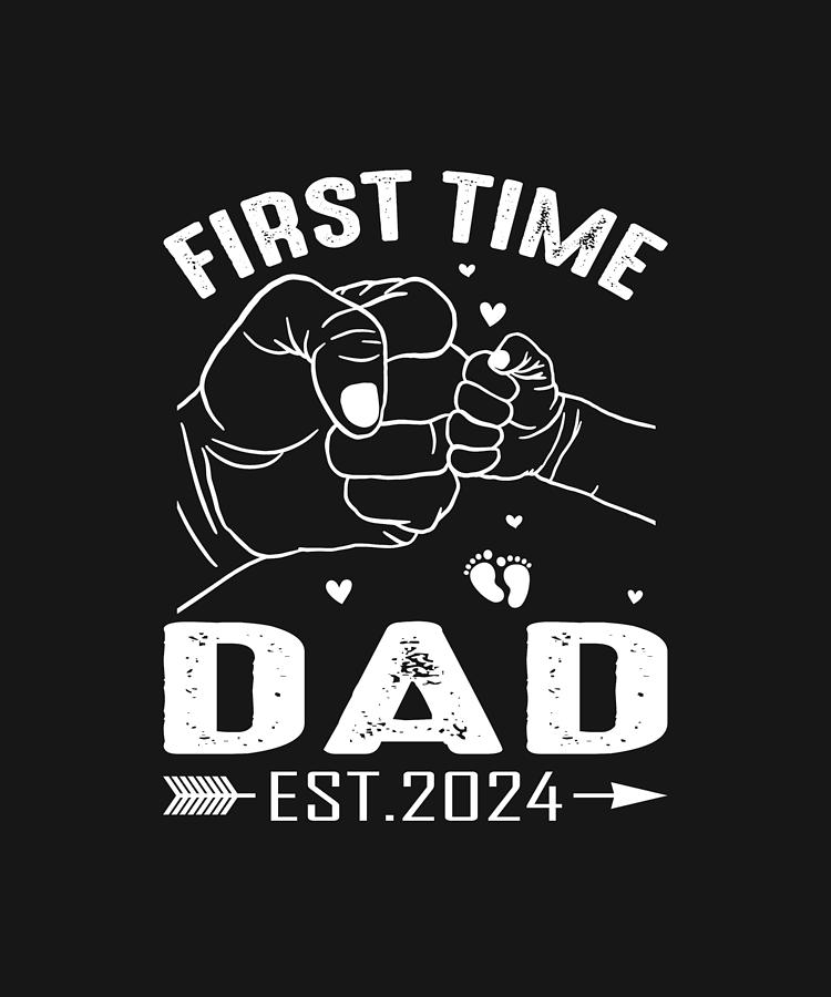 First Time Dad Est 2024 Pregnancy Announcement Fathers Day Drawing By