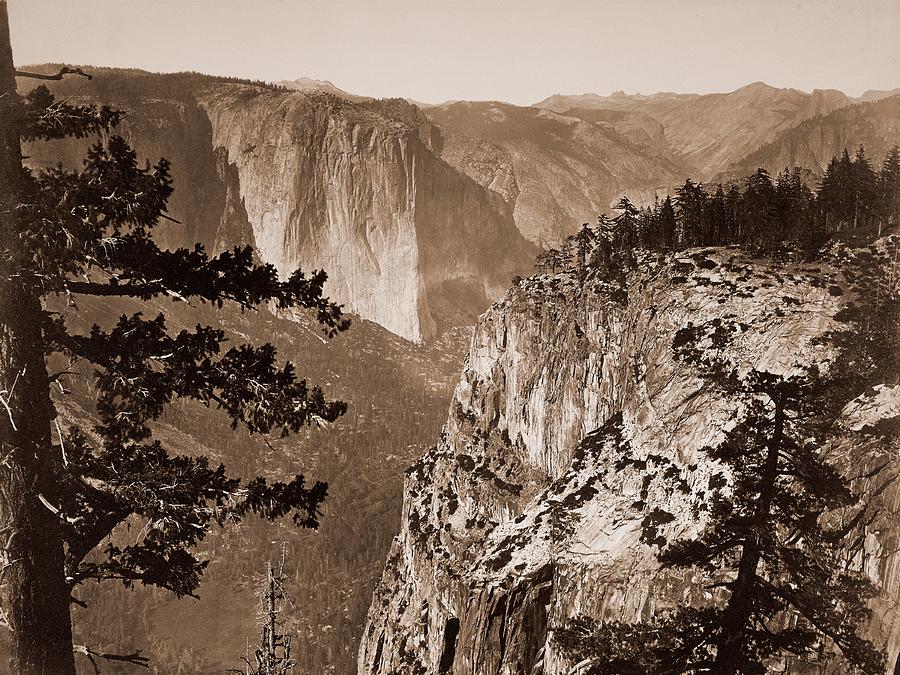 First View of the Valley, Yosemite, California, about 1866 Photograph by Carleton Watkins First View of the Valley, Yosemite, California, about 1866 Photograph by Carleton Watkins