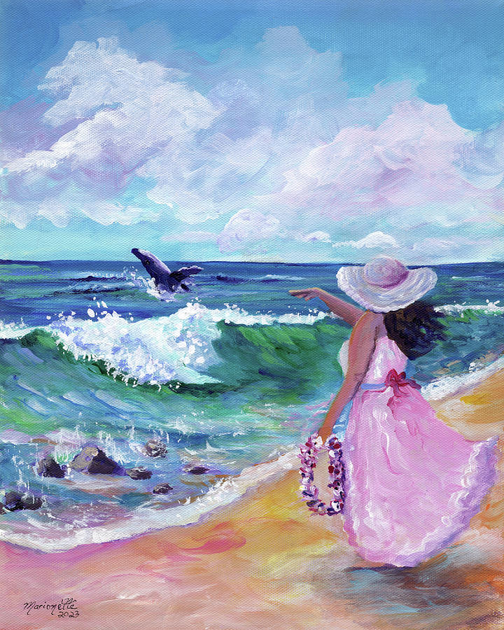 First Whale Sighting Painting by Marionette Taboniar