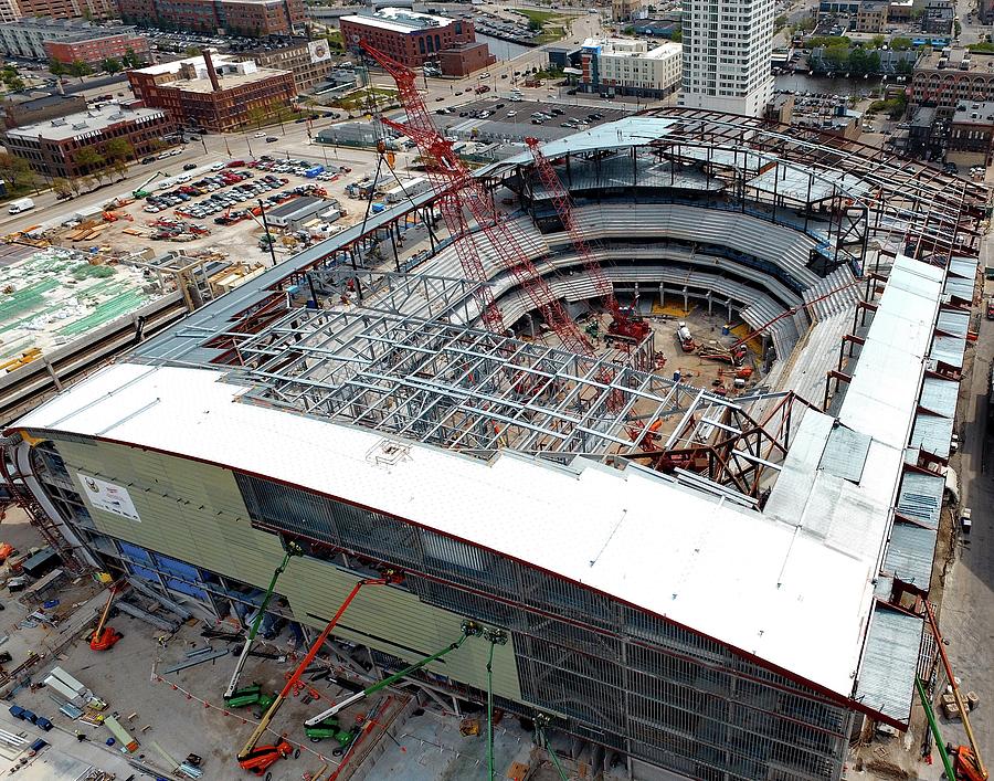 Fiserv Forum construction - 2 Photograph by Steve Bell - Pixels