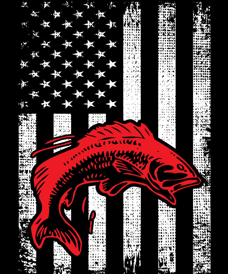 Fish American Flag USA Digital Art by Michael S - Pixels