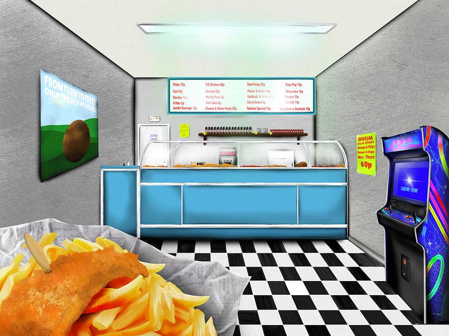 Fish and Chip Shop Painting by Mark Taylor