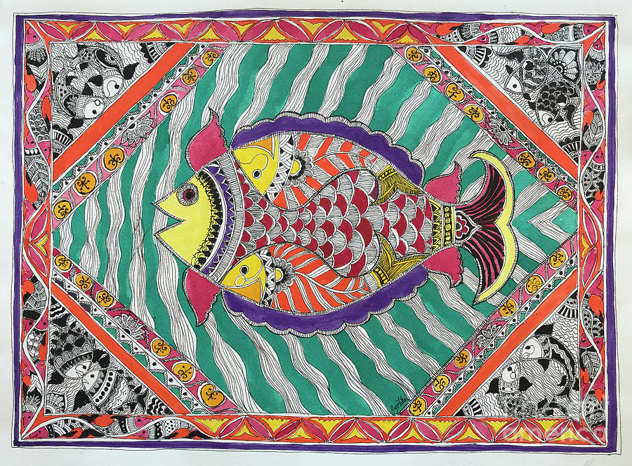 Fish Bonding  Painting by Jyotika Shroff