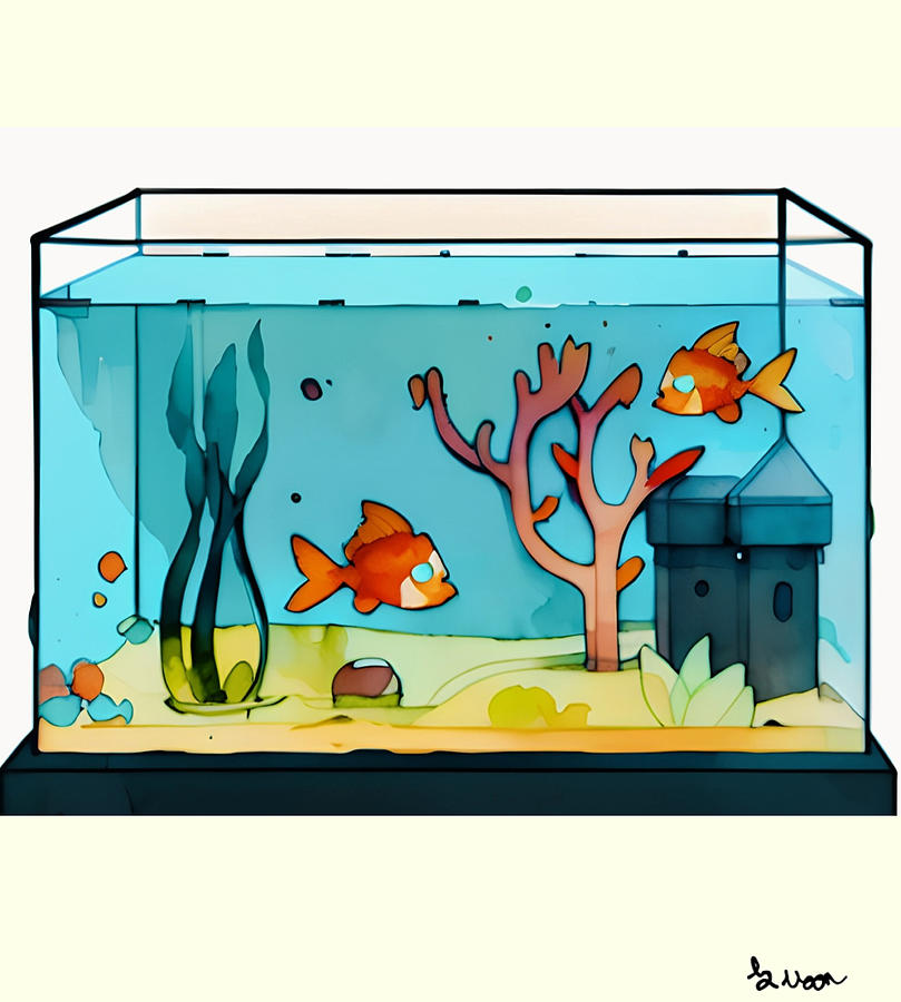 Fish tank Painting by Effie Moon - Fine Art America