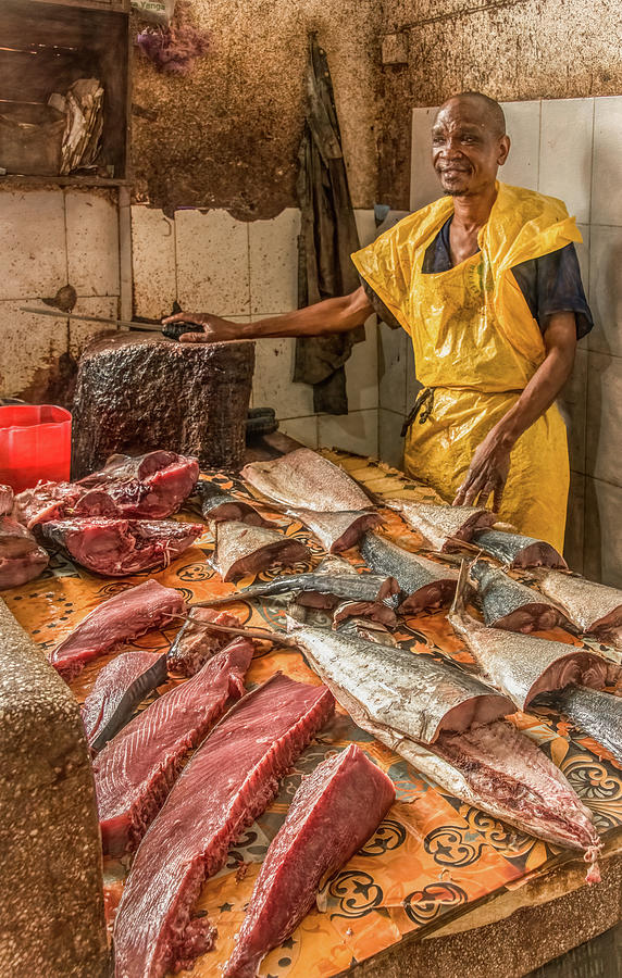 Fish For Sale, Zanzibars Stone Town Market Photograph by Marcy Wielfaert