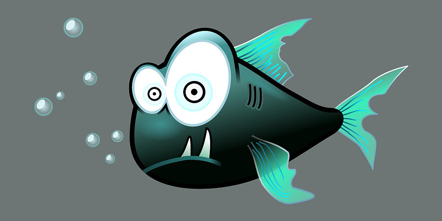Fish Funny Cartoon Odd Surprised Eyes Swimming Digital Art by Jeff Brassard  - Pixels