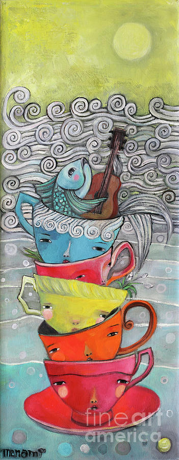 Fish In A Cup Painting by Manami Lingerfelt
