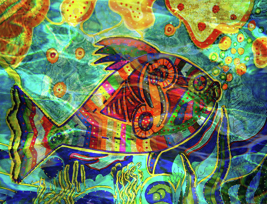Fish In Flowing Water Painting by Marie Jamieson