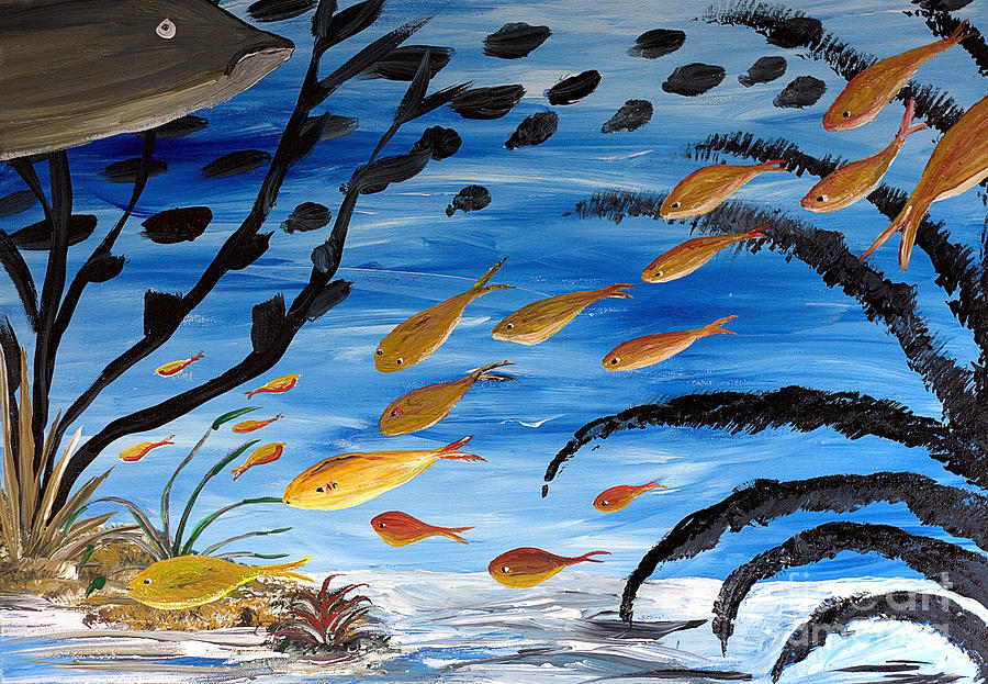 Fish in Hiding Painting by James and Donna Daugherty Fish in Hiding Painting by James and Donna Daugherty