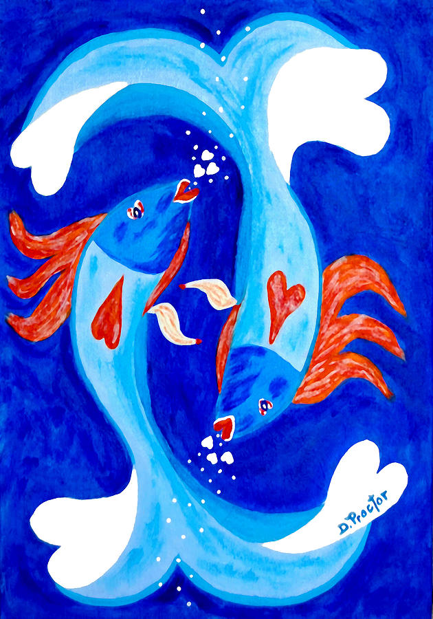 Fish Love Painting by Donna Proctor