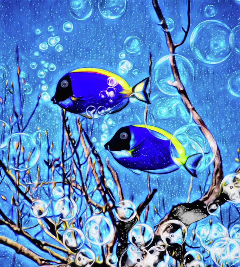 Fish-n-Bubbles Digital Art by Rick Fisk