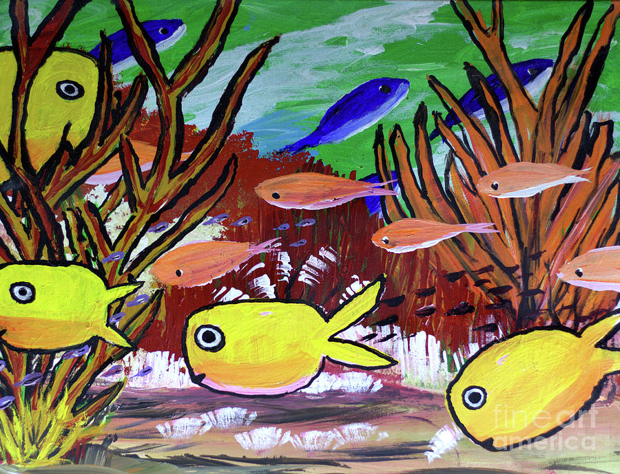 Fish n  Hiding  Painting by James and Donna Daugherty