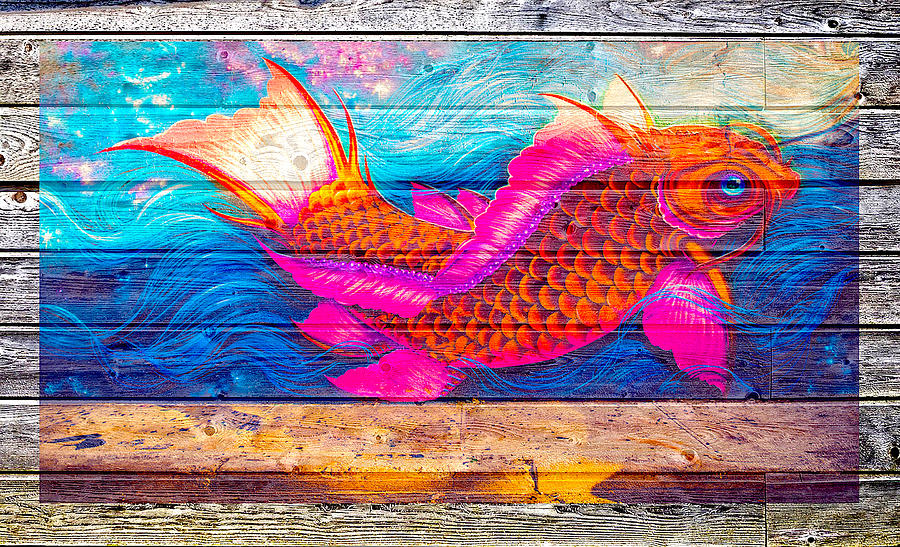 Fish On Wood Digital Art by Steven Parker