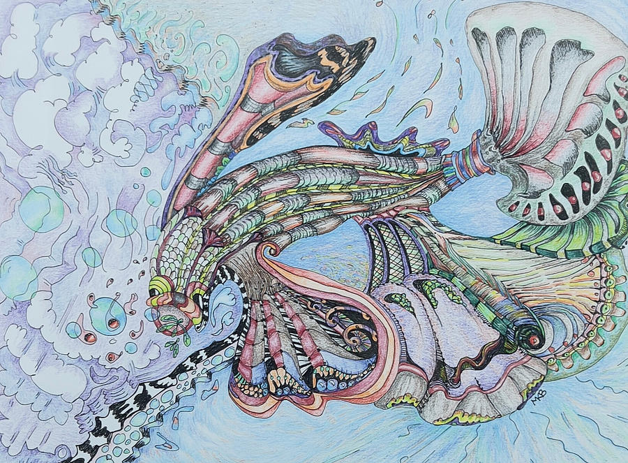 Fish Out Of Water Drawing - Fish Out of Water by Melin Baker