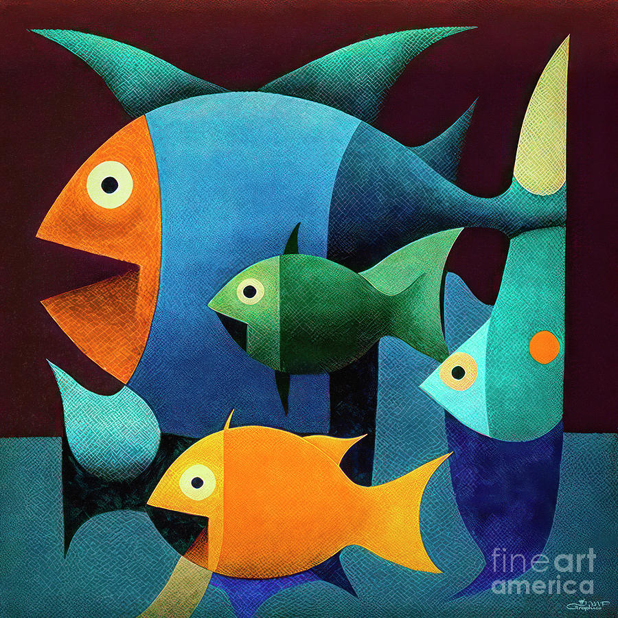 Fish Pond Digital Art by Jutta Maria Pusl