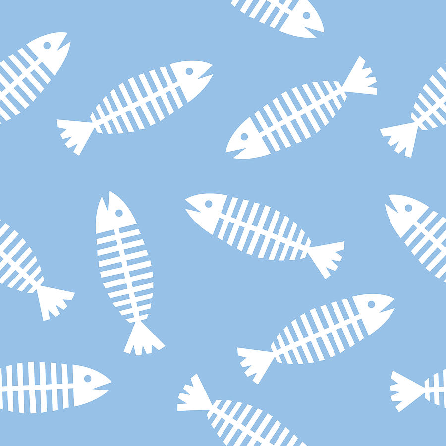 Fish Seamless Pattern Drawing by RobinOlimb