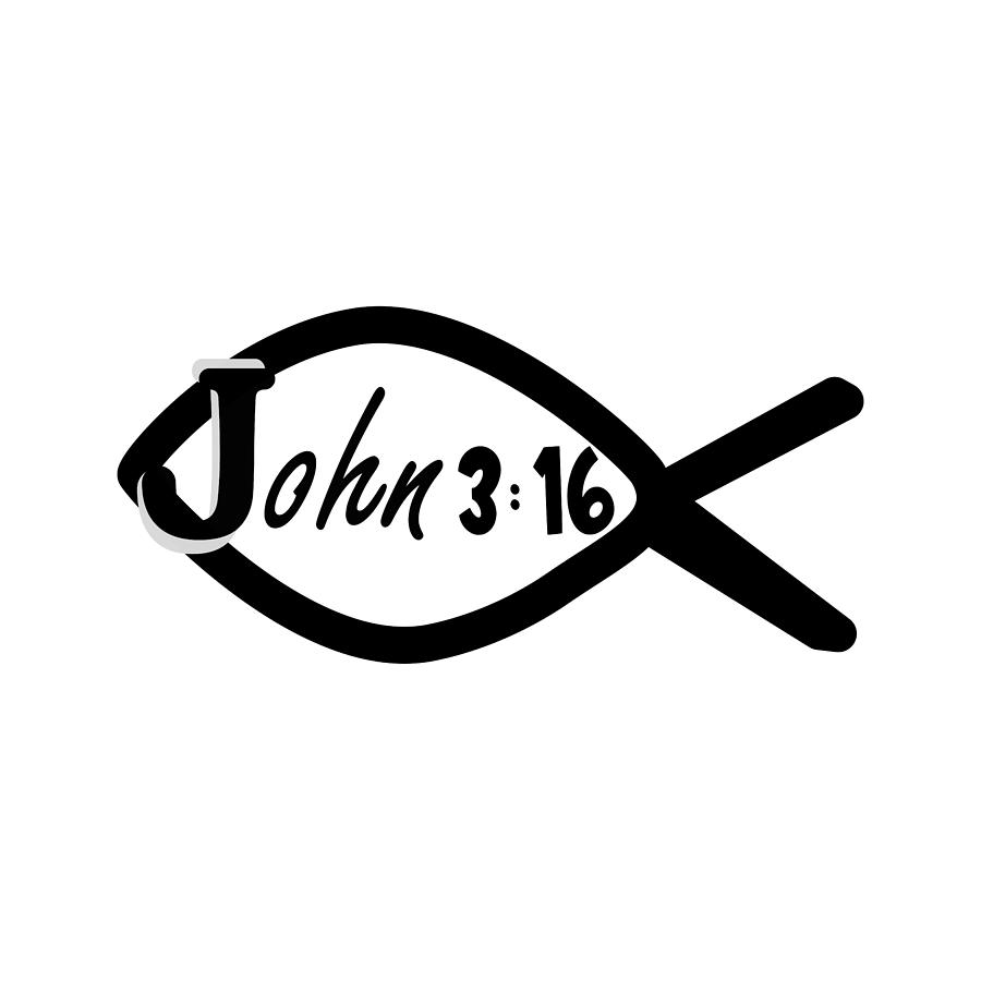 Fish Symbol John 3 16 Digital Art by Bob Pardue
