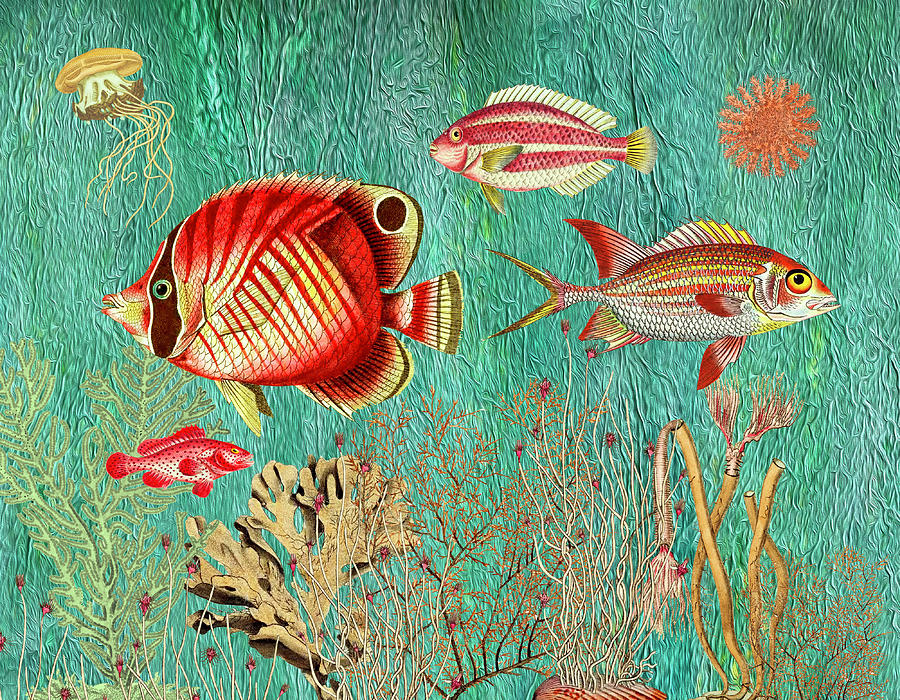 Fish Traffic Mixed Media by Lorena Cassady